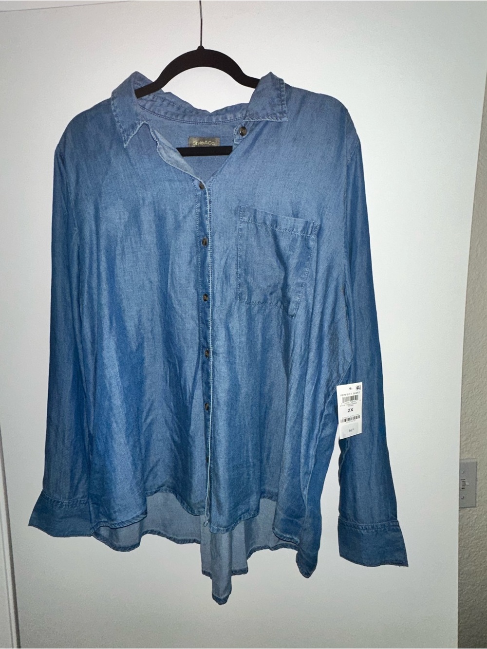 Style& Co Women’s Lightweight Denim Shirt - Blue